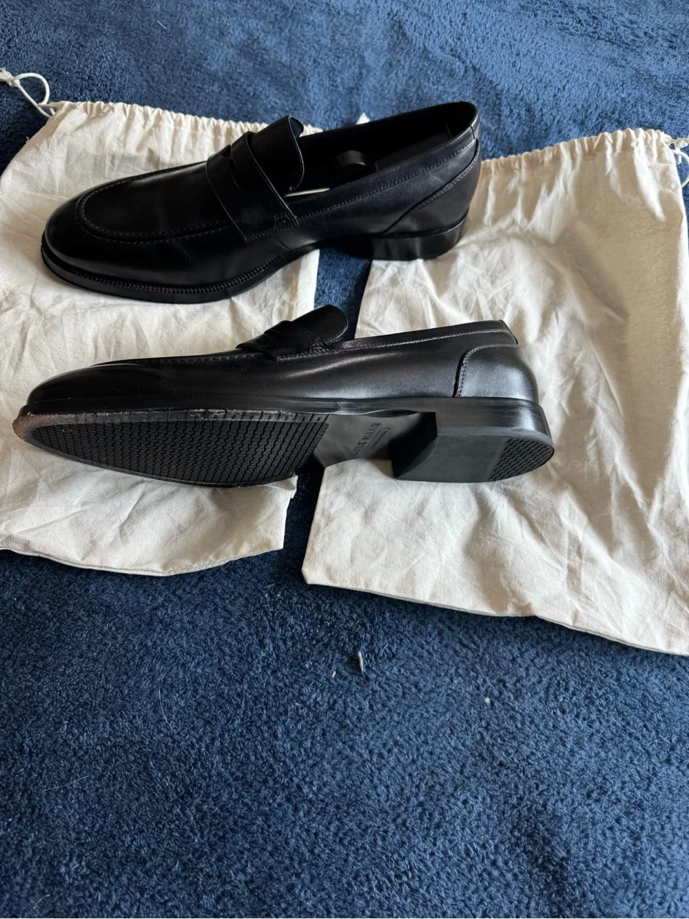 Cole Haan Men’s Black Leather Carney  Penny Loafers